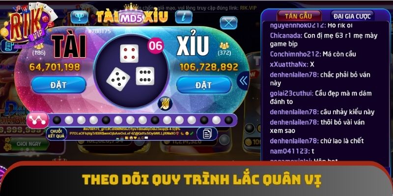 Chú ý quy trình lắc xúc xắc đoán kết quả
